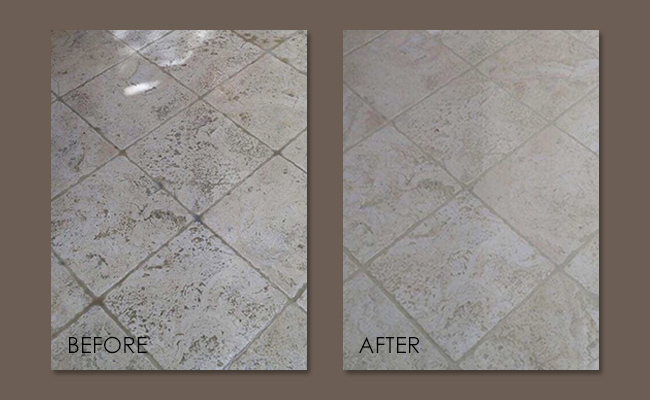 Limestone Floor Cleaned and Sealed