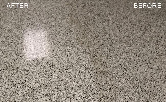 Terrazzo Floor Before and After Image