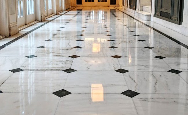 Marble Hallway Restoration and Repair