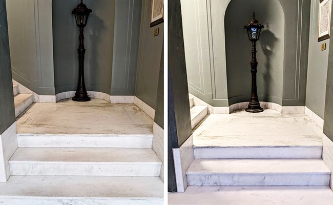 Marble Stairway Restoration Before and After