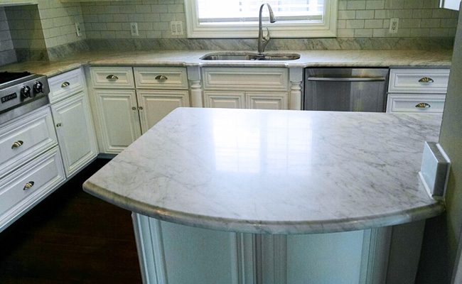 Honed Marble Island and Countertops