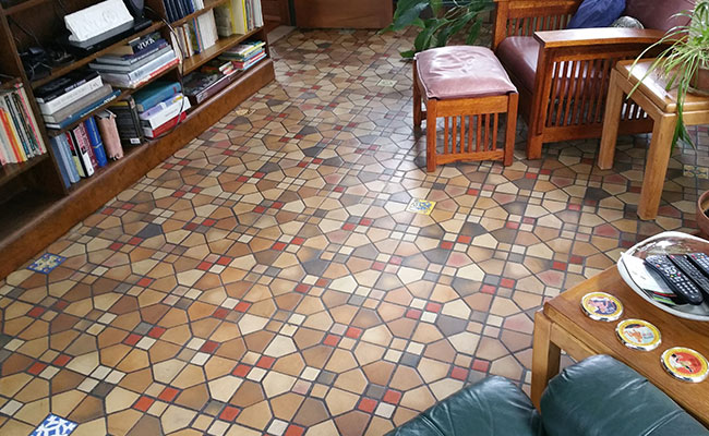 Historic Pewabic Tile Floor Cleaned