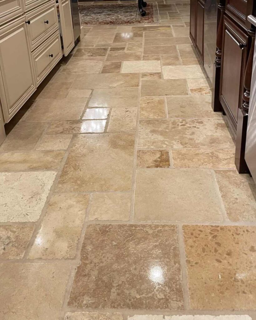 Travertine Floor Polish Clean Fill Refinish Michigan